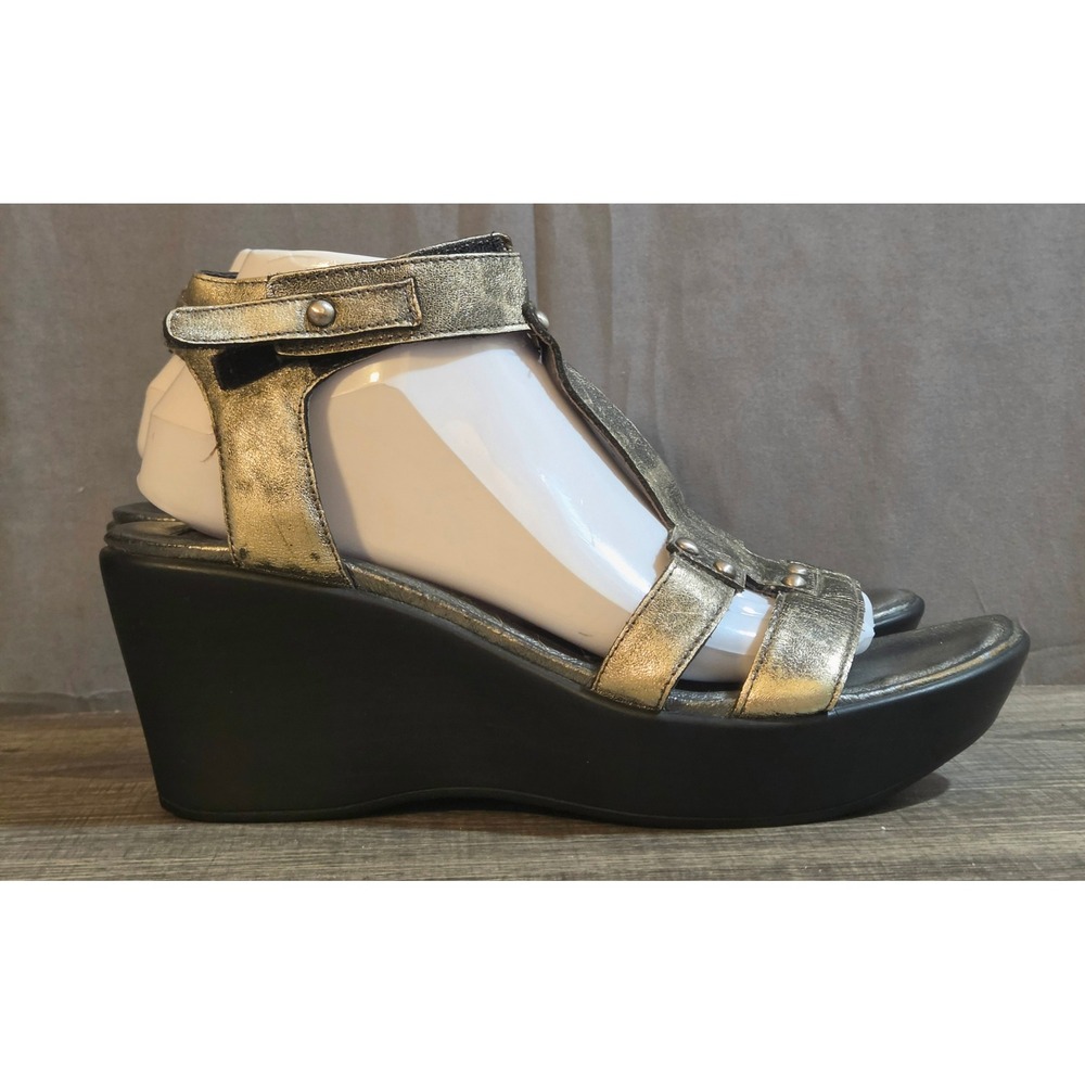 Naot Flirt Wedge Sandals Women's EU 41 US 10-10.5 Metallic Silver